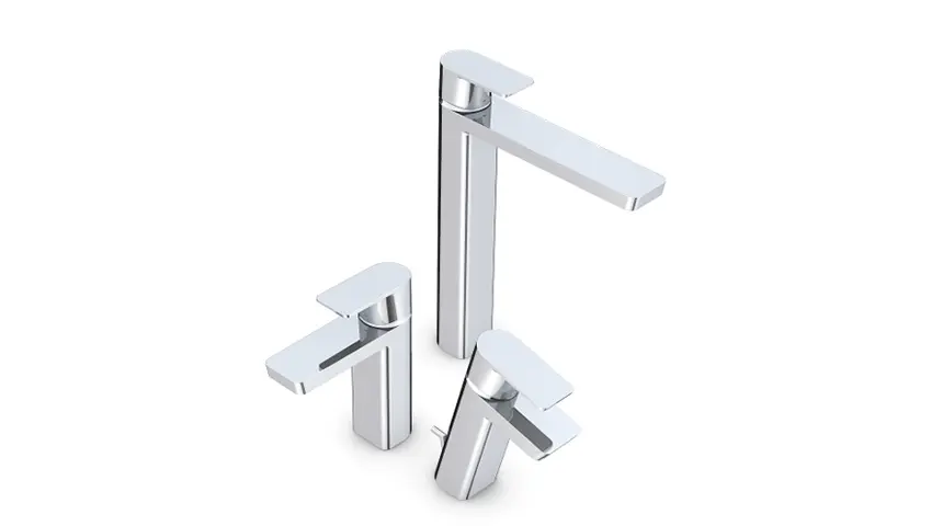 Oras Stela bathroom faucets are designed to match any bathroom sink.